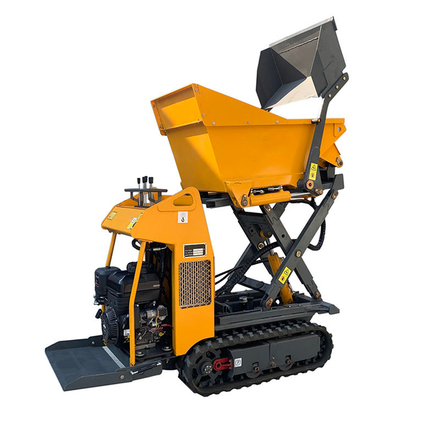 Mini dumper de acionamento de motor a gasolina manobrável industrial