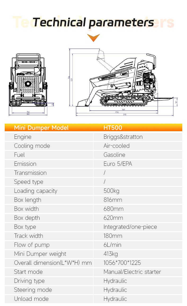 Mini dumper de esteira HT500