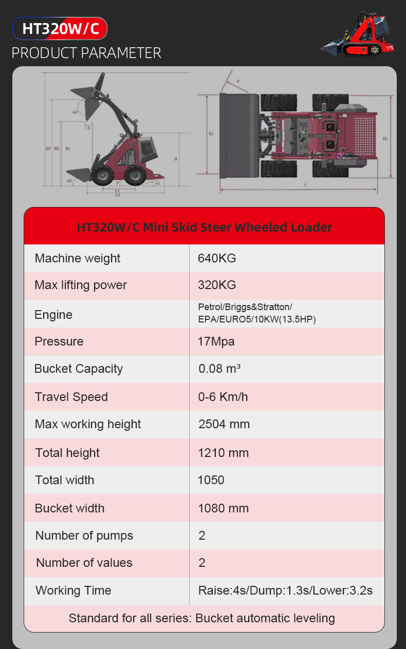 Minicarregadeira de rodas HT320W/C