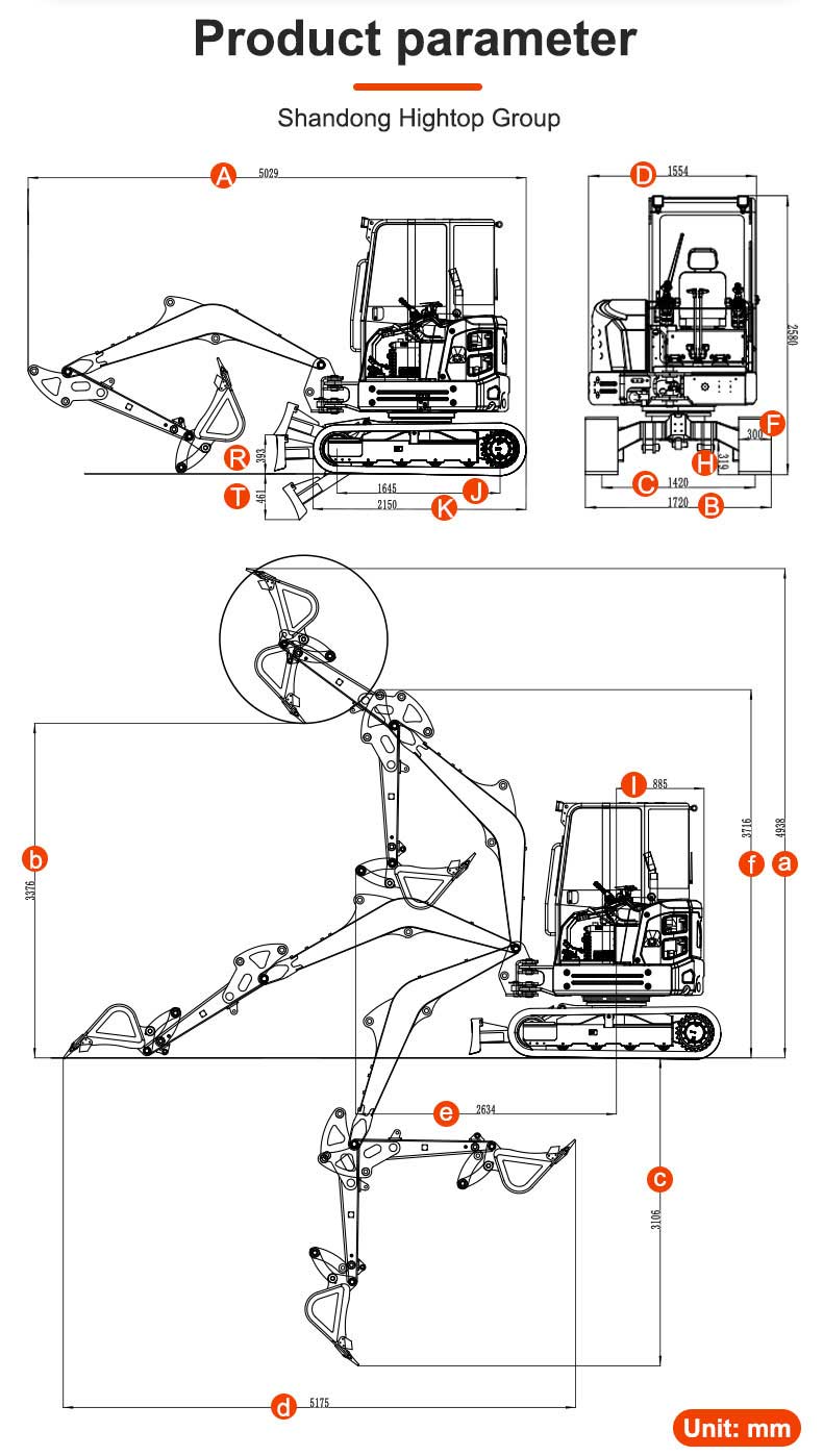  Máquina escavadora 4.5T pequena